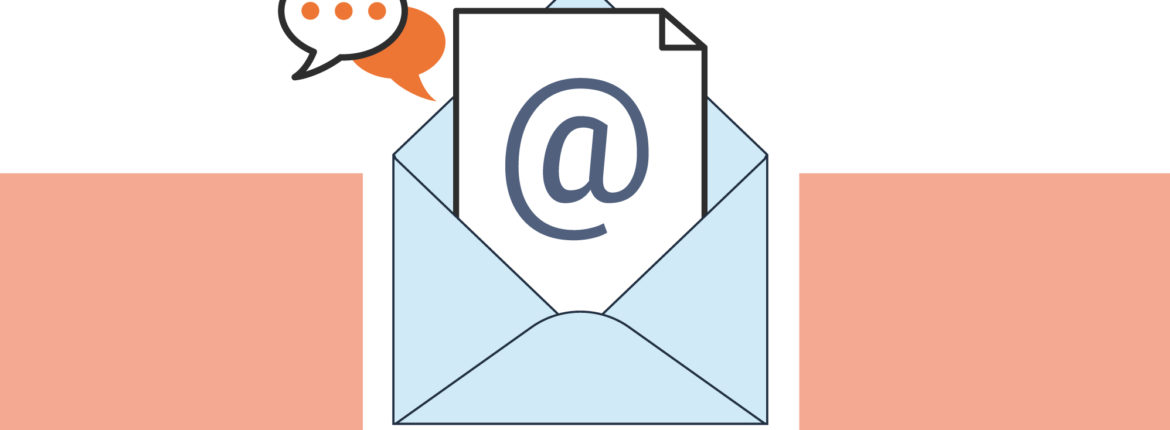تصویر یک پاکت با یک برگه و علامت @ برای API ارسال ایمیل